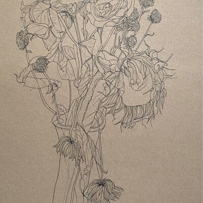 Dried Bouquet Drawing Original