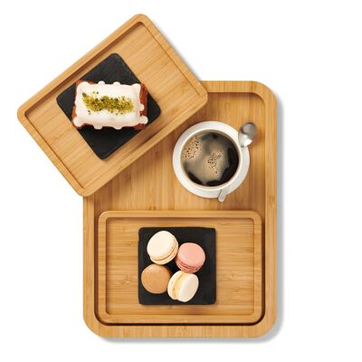 Set of 3 Wooden Serving Trays