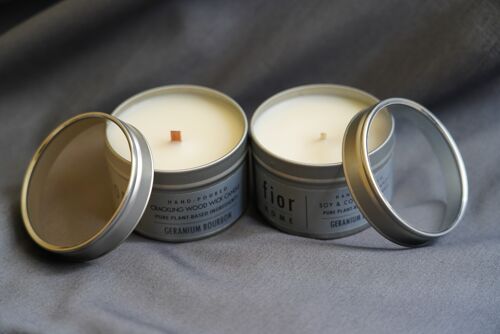 crackle wood wick soy candle/cotton & linen wick soy candle, 100 ml