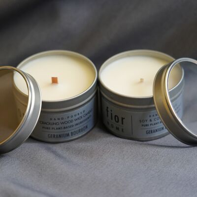 crackle wood wick soy candle/cotton & linen wick soy candle, 100 ml