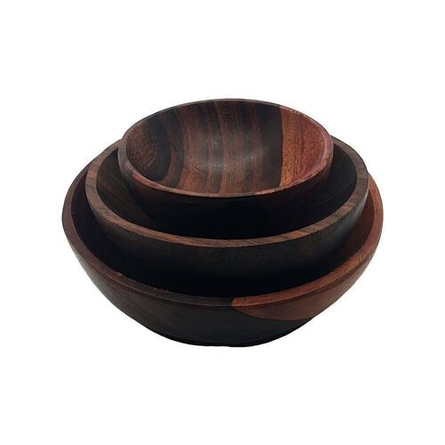 Vie Gourmet Sono Wood Dipping Bowl Set, 10/8/6cm