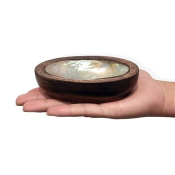 Bol à tremper ovale en bois avec incrustation Capiz de Vie Gourmet Sono, 12 cm 5
