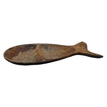 Assiette en forme de poisson cloisonnée en bois Sono Vie Gourmet, 40x16 cm 2