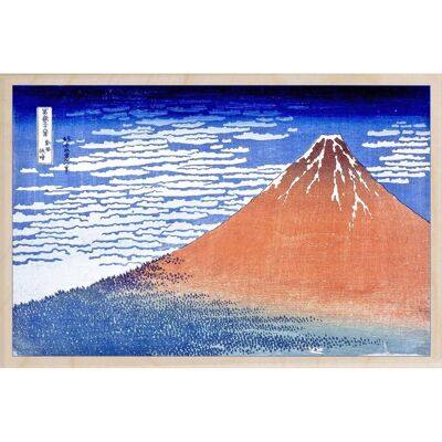 Cartolina in legno HOKUSAI, GIORNO CHIARO Carta Fine Art