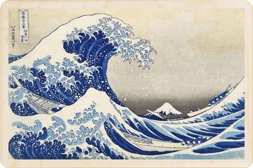 Wooden Postcard HOKUSAI, THE GREAT WAVE Fine Art Card