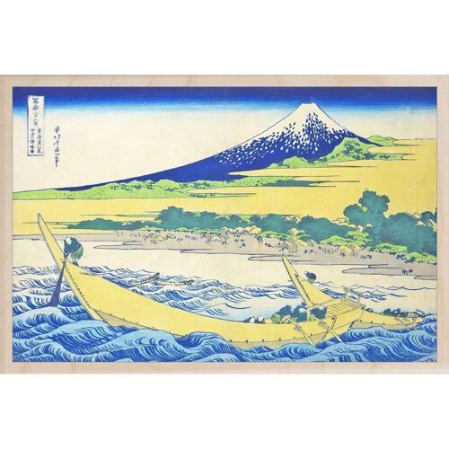 Wooden Postcard HOKUSAI, TAGO BEACH Fine Art Card
