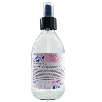 Lavendel- und Rosenessenznebel, Glasflasche mit 250 ml