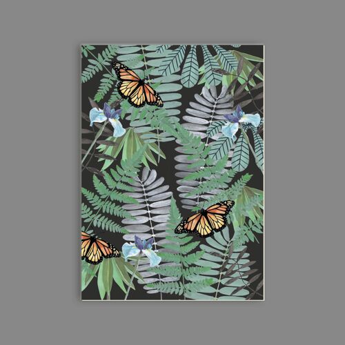 Postkarte Holzschliffpappe - Muster - grün