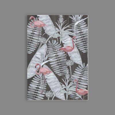 Postkarte Holzschliffpappe - Muster - Flamingos