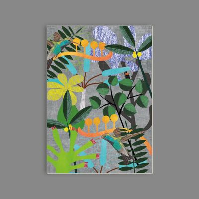 Carte postale pâte à bois carton - motif - crass colorful