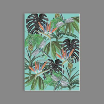 Postkarte Holzschliffpappe - Muster - Jungle