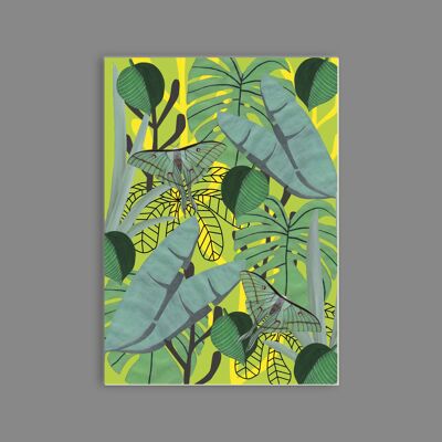 Postkarte Holzschliffpappe - Muster - Floral Mondspinner