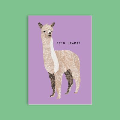 Carte postale pâte à bois carton - animaux - lama