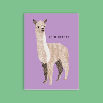 Carte postale pâte à bois carton - animaux - lama 1