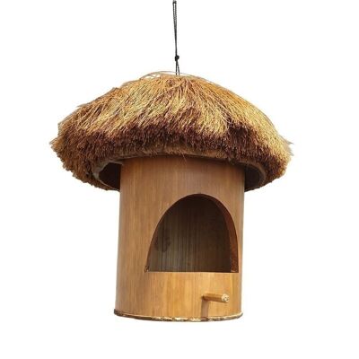 Mangeoire à oiseaux / maison Vie Naturals, bambou (MAISON et noix de coco, 30 cm