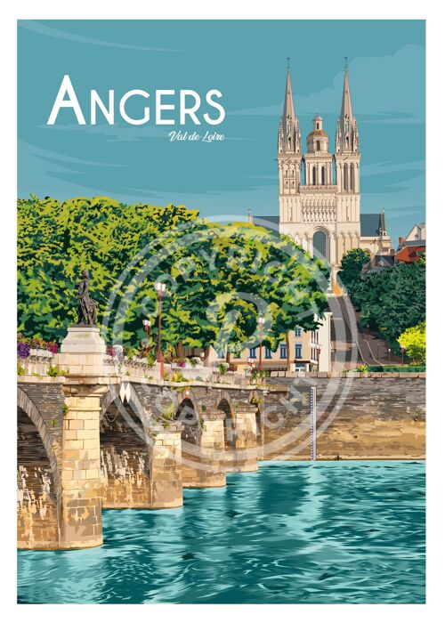 Affiche de la ville de angers -  50x70 cm