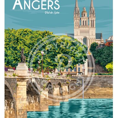 POSTER DELLA CITTÀ DI ANGERS - 50X70 CM