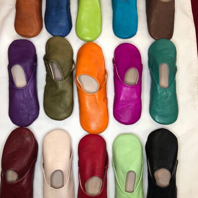 Women's Plain Handmade Moroccan Leather Slippers
