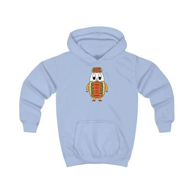 MAPHILLEREGGS Hot Dog - sudadera con capucha para niños azul claro