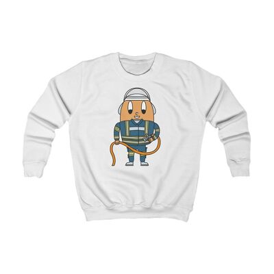 MAPHILLEREGGS Feuerwehrmann - Kinder Sweatshirt weiß