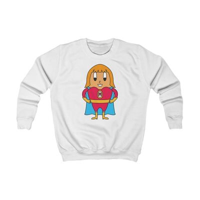 MAPHILLEREGGS superheroine - children's sweatshirt white
