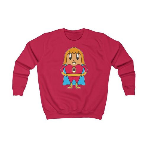 MAPHILLEREGGS Superheldin - Kinder Sweatshirt rot