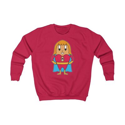 MAPHILLEREGGS superheroine - children's red sweatshirt