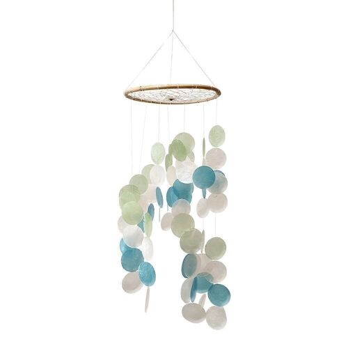 Vie Naturals Capiz Shell Wind Chime, 60cm Hanging Height, Multicoloured