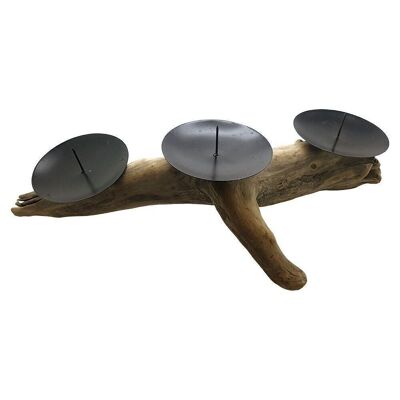 Vie Naturals Rustic Driftwood Holder, Large (Suitable for 3 Candles) - Roughly 40cm but Varies