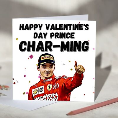 Charles Leclerc Prince Char-ming Ferrari F1 Card - Happy Valentine's Day / SKU378