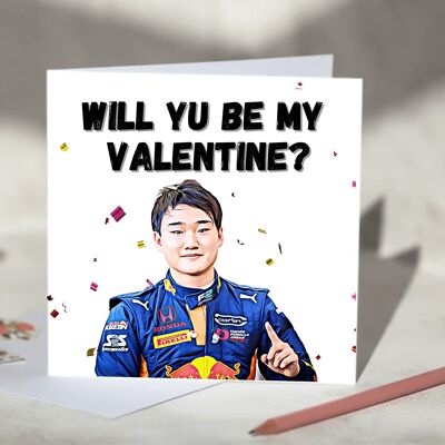 Yuki Tsunoda Will Yu Be My Valentine? F1 Card / SKU384