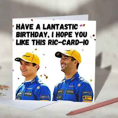 McLaren Daniel Ricciardo and Lando Norris F1 Birthday Card / SKU402