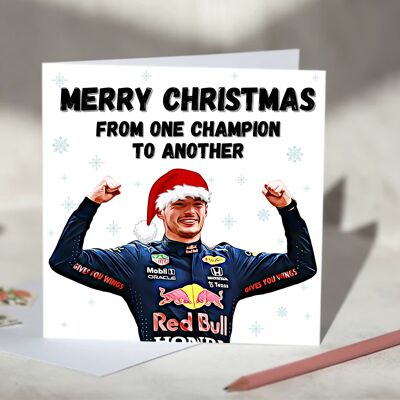 Max Verstappen F1 Christmas Card - Merry Christmas From One Champion To Another / SKU404
