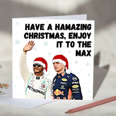 Lewis Hamilton and Max Verstappen F1 Christmas Card / SKU424