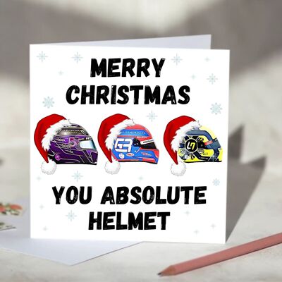 Merry Christmas You Absolute Helmet - F1 Christmas Card - Hamilton, Norris, Russell / SKU425