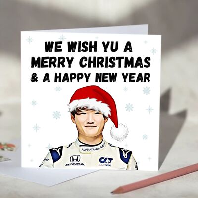 Yuki Tsunoda F1 Christmas Card - We Wish Yu A Merry Christmas / SKU427