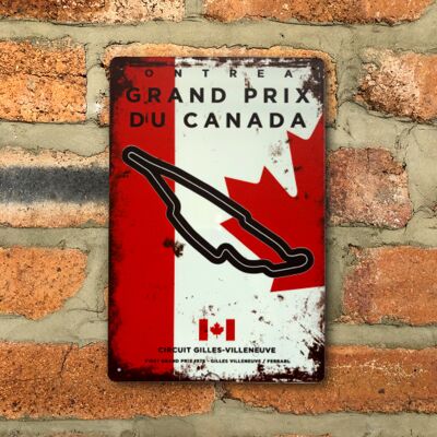 Gilles-Villeneuve Circuit F1 Vintage Metal Sign, Canadian Grand Prix Retro Wall Decoration for Formula 1 Fans / SKU455