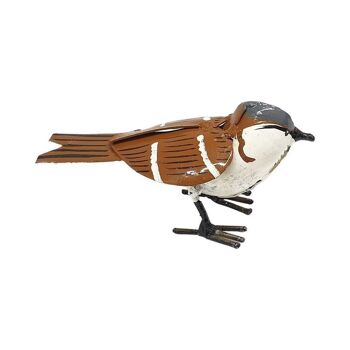 Petite sculpture d'oiseau en métal recyclé Vie Naturals, Sparrow 11,5 cm 2