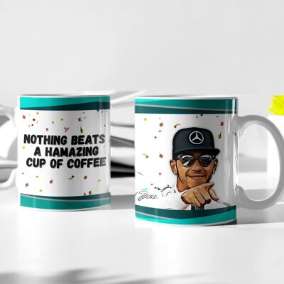 Lewis Hamilton, Mercedes Formula 1 Mug, Ideal Gift for F1 Fan / SKU486
