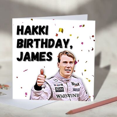Mika Hakkinen Hakki Birthday Personalised F1 Birthday Card / SKU493