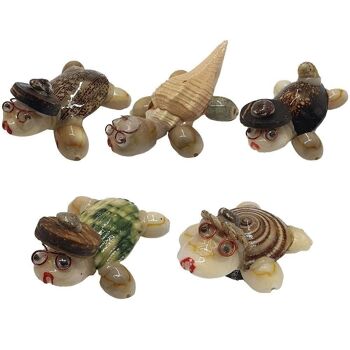 Créatures miniatures faites à la main à partir de coquillages, 2-3 cm, assorties, lot de 5 2