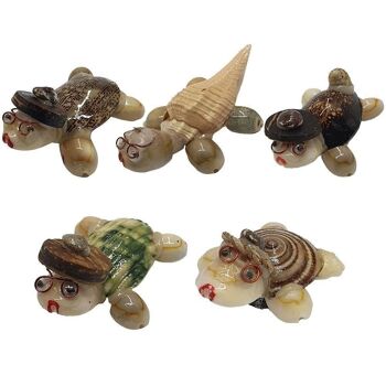 Créatures miniatures faites à la main à partir de coquillages, 2-3 cm, assorties, lot de 5 3