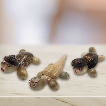 Créatures miniatures faites à la main à partir de coquillages, 2-3 cm, assorties, lot de 5 5