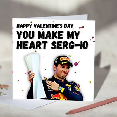 Sergio Perez, You Make My Heart Sergio, Red Bull Racing F1 Card - Happy Valentine's Day / SKU640