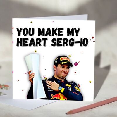 Sergio Perez, You Make My Heart Sergio, Red Bull Racing F1 Card - Blank / SKU641