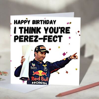 Sergio Perez, I Think You're Perez-fect Red Bull Racing F1 Card - Happy Birthday / SKU642
