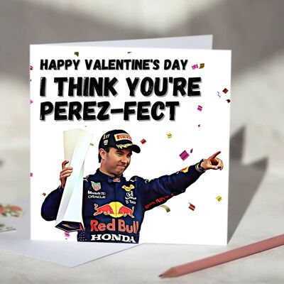 Sergio Perez, I Think You're Perez-fect Red Bull Racing F1 Card - Happy Valentine's Day / SKU644