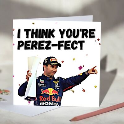 Sergio Perez, I Think You're Perez-fect Red Bull Racing F1 Card - Blank / SKU648