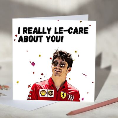 Charles Leclerc I Really Le-care About You F1 Card - Blank / SKU661