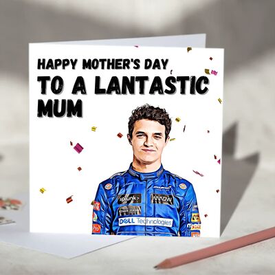 Happy Birthday to a Lantastic Relative Lando Norris F1 Card - Happy Mother's Day / SKU666